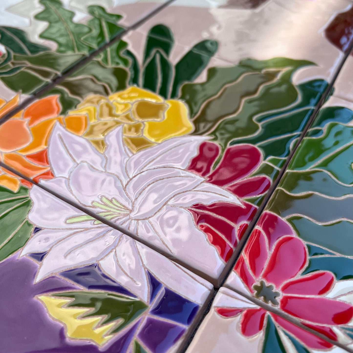 Flower Chest: Statement Tile Mural
