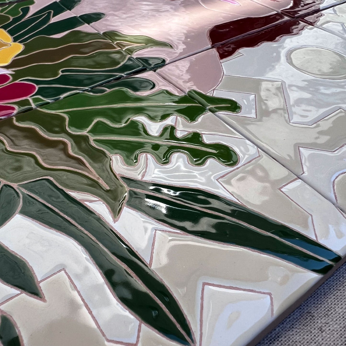 Flower Chest: Statement Tile Mural