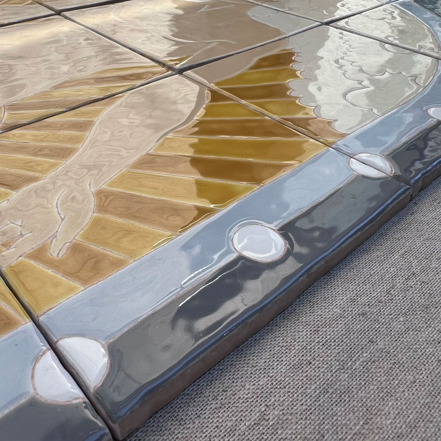A Man's Universe: Statement Hand-Painted Tile Mural