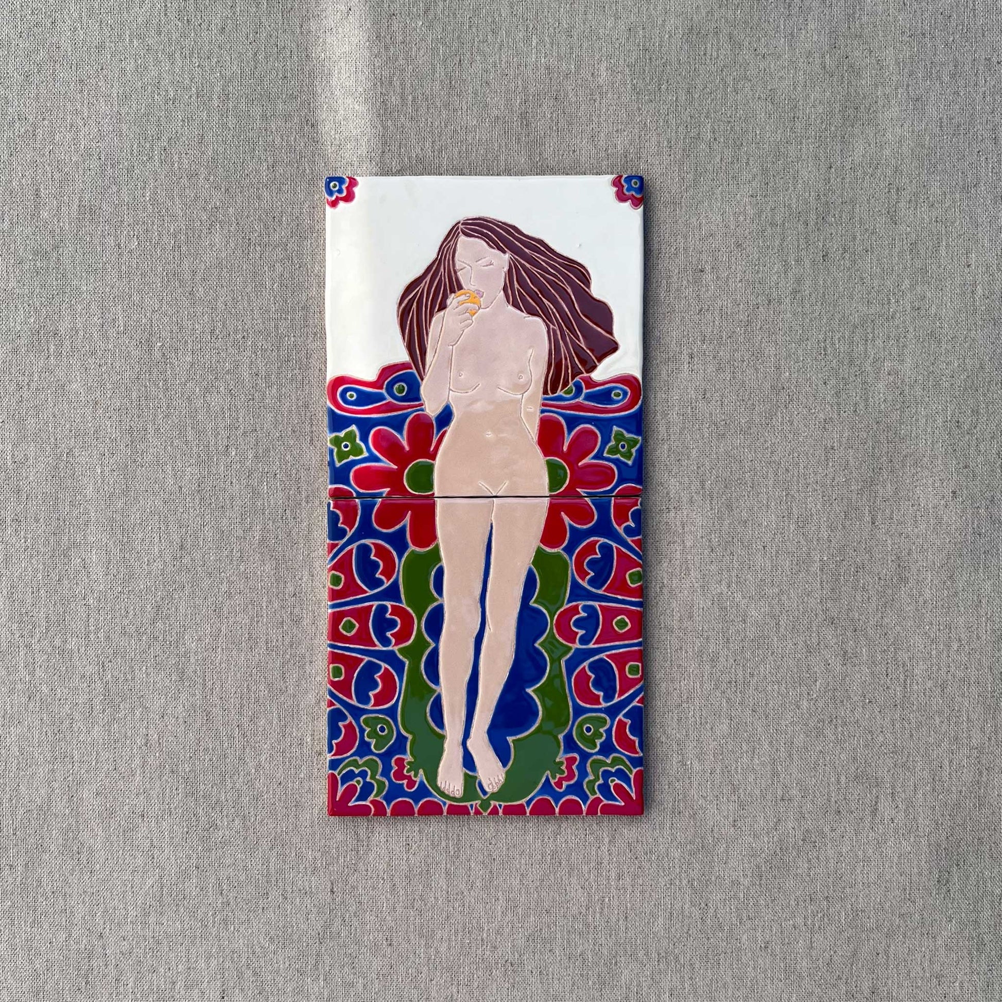 Female Nude 1 - Small Tile Painting